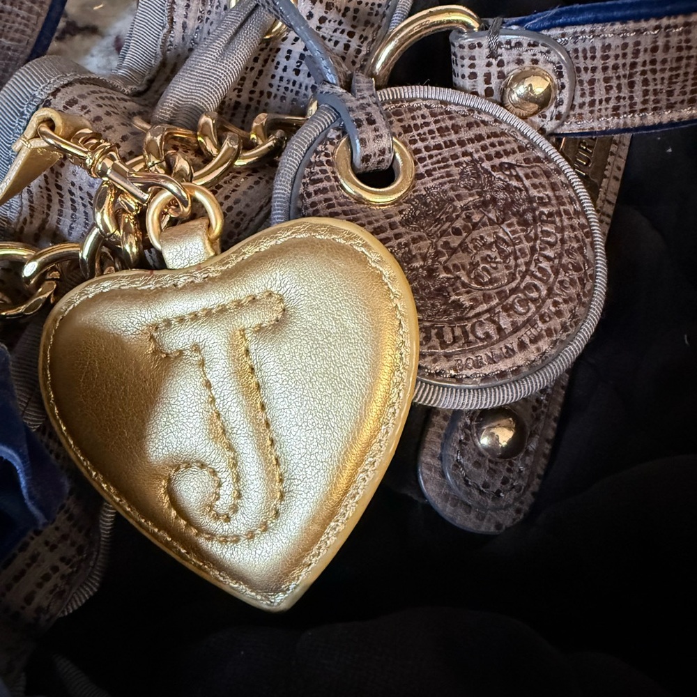 Vintage Juicy Couture Quilted Velour Tote Shoulder Bag - Picture 9 of 9